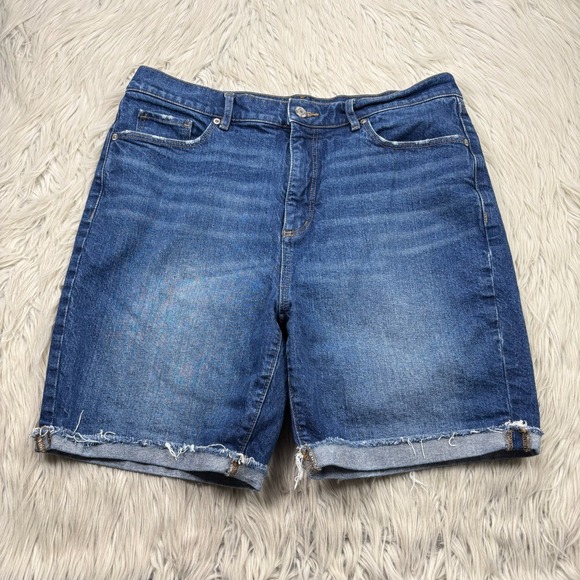 LOFT Pants - LOFT Women's 12 Medium Wash Cuffed Denim Midi Bermuda Shorts Jorts